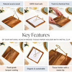 Wooden Tissue Paper Holder With Metal Clip Nestasia