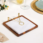 Wooden Tissue Paper Holder With Metal Clip Nestasia