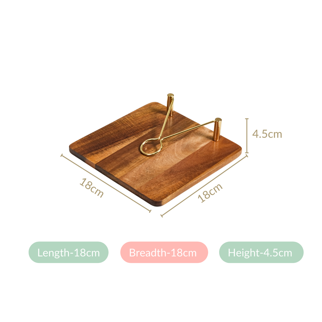 Wooden Tissue Paper Holder With Metal Clip Nestasia