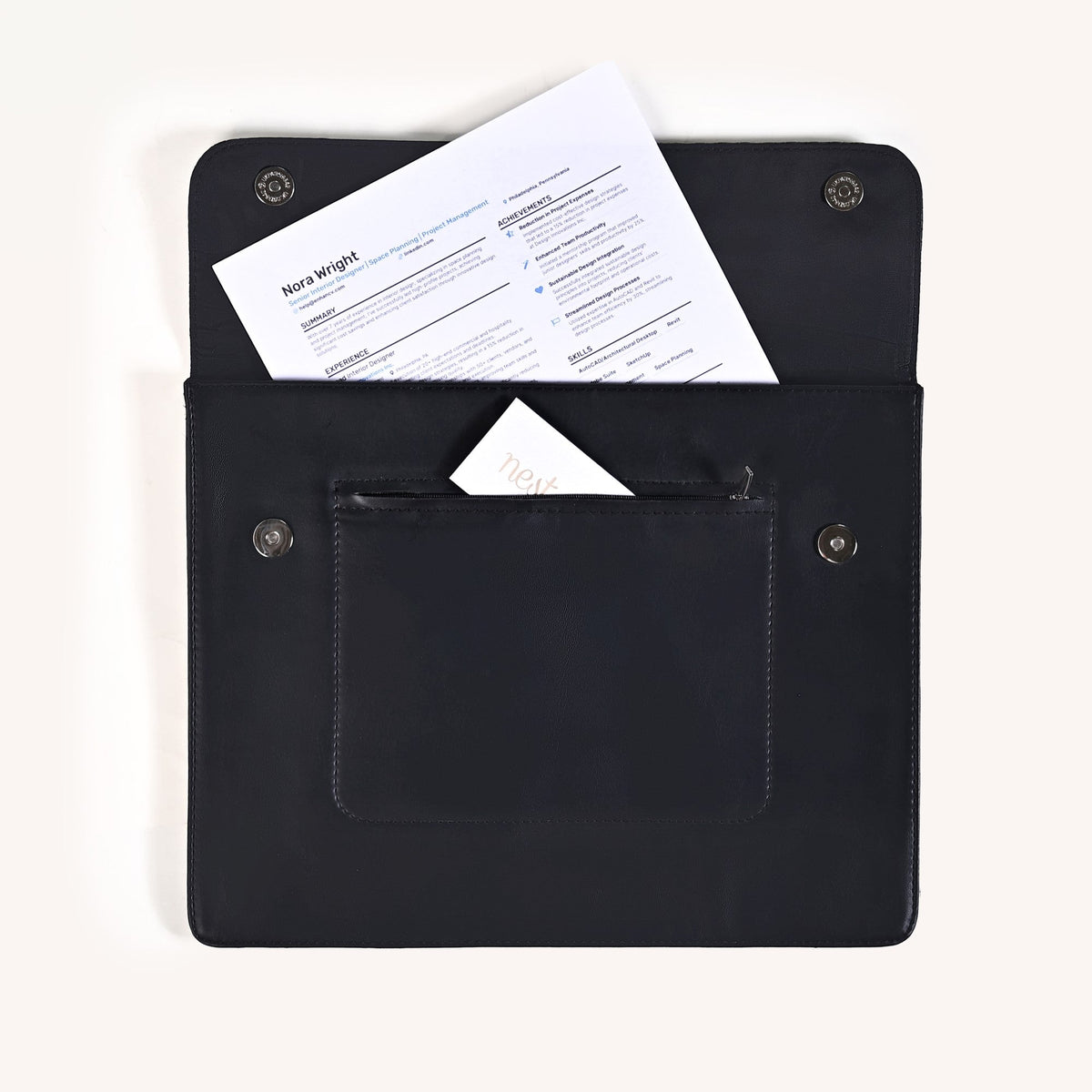 Professional Folder With Two Zipper Pockets Nestasia