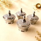 Brass Silver Plated Twin Bowl Set Gift Hamper Vedansh Craft