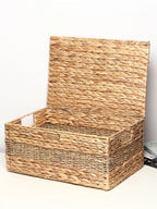 Eco-Friendly Seagrass Lid Box for Scarves, Belts & Wardrobe Essentials