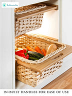 Rustic Wicker Modular Kitchen Basket for Fruits & Vegetables and Multipurpose Storage