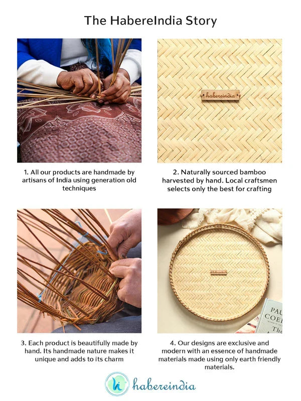 Natural Bamboo Set of 3 Tray for Gifting, Serving, and Multipurpose Use