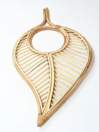 Natural Rattan Frame Wall Mirror for Living Room, Bedroom, and Entryway