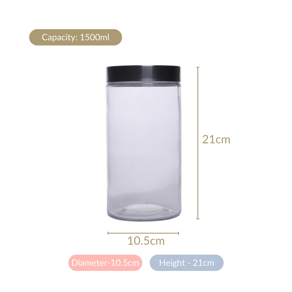 Tall Kitchen Storage Jars Set Of 4 1500ml Nestasia
