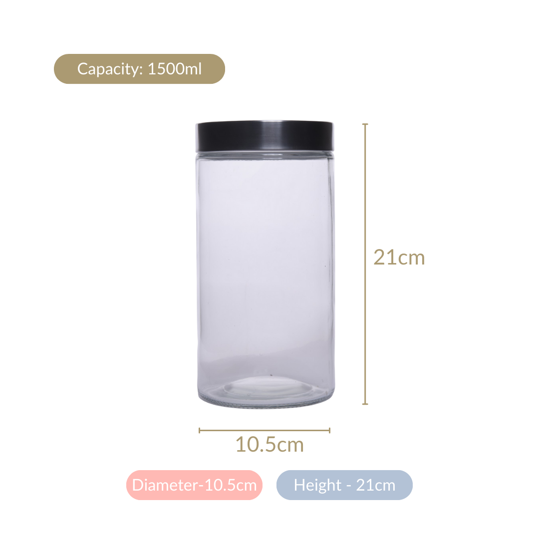 Tall Kitchen Storage Jars Set Of 4 1500ml Nestasia