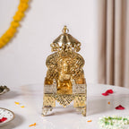 Brass Singhasan With Detachable Chatra Nestasia