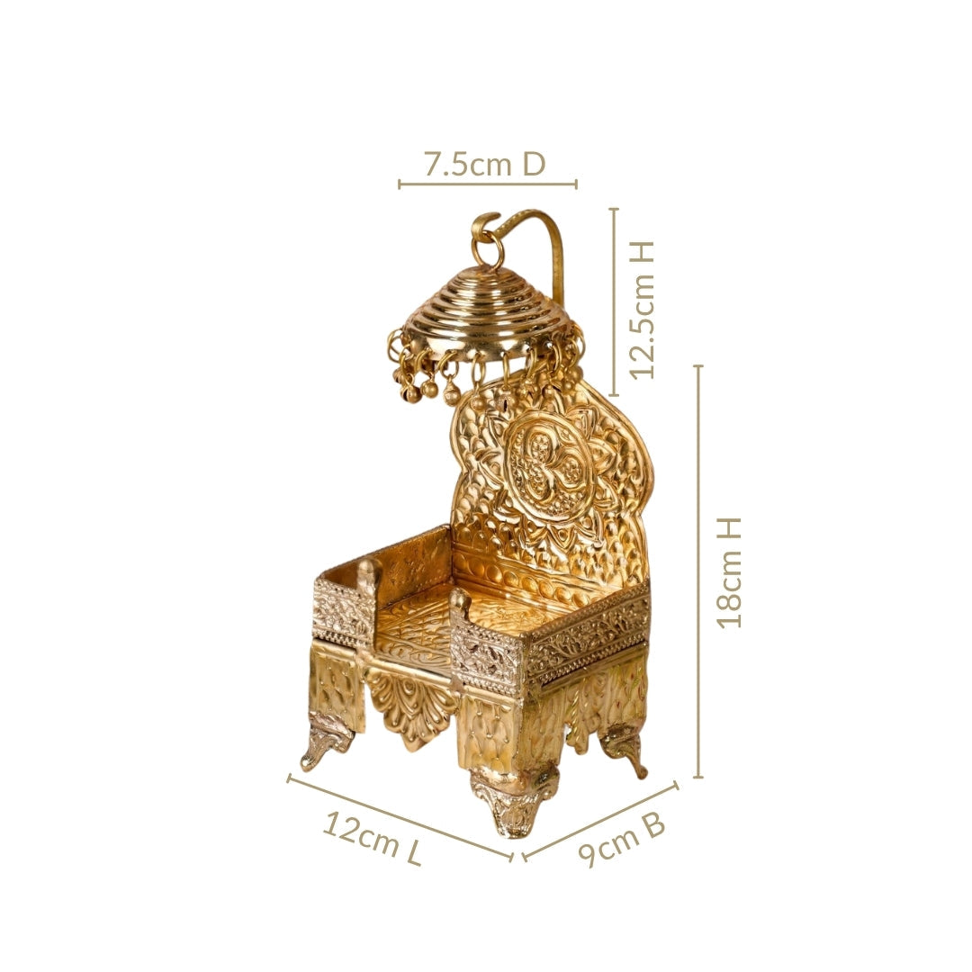 Brass Singhasan With Detachable Chatra Nestasia