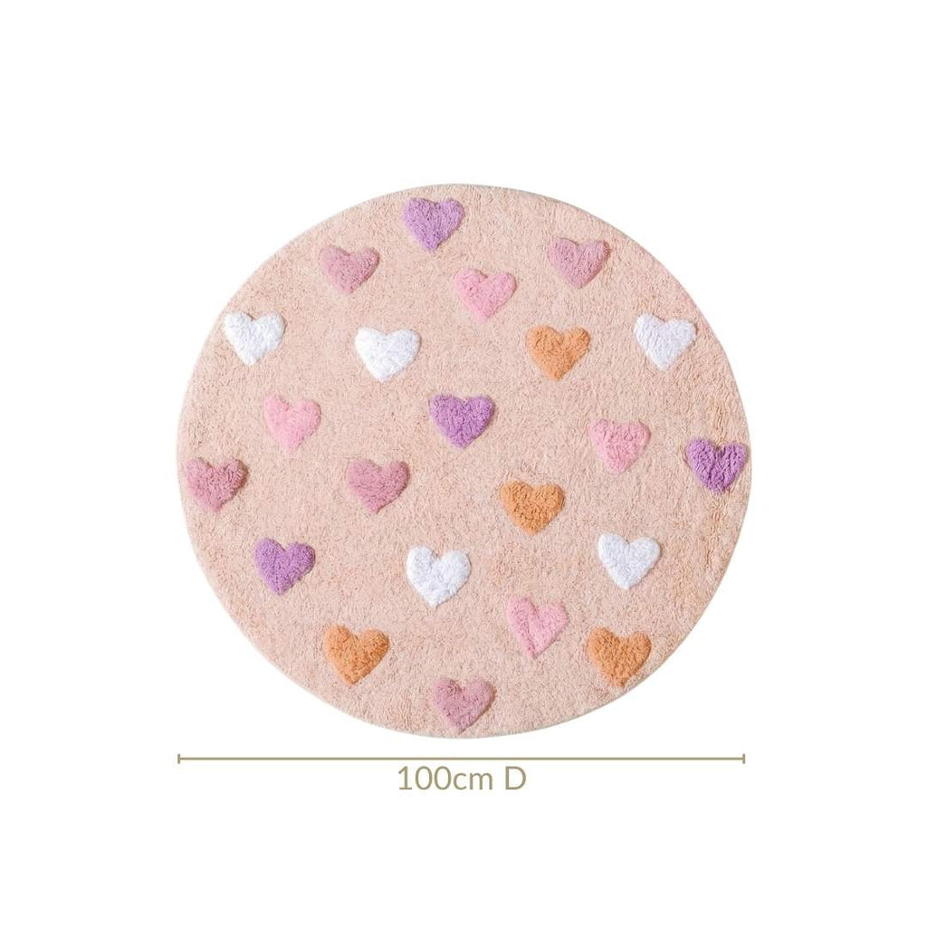 All Hearts Soft Girl Round Rug 100cm Nestasia