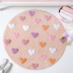 All Hearts Soft Girl Round Rug 100cm Nestasia