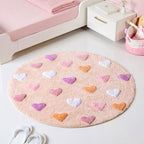 All Hearts Soft Girl Round Rug 100cm Nestasia