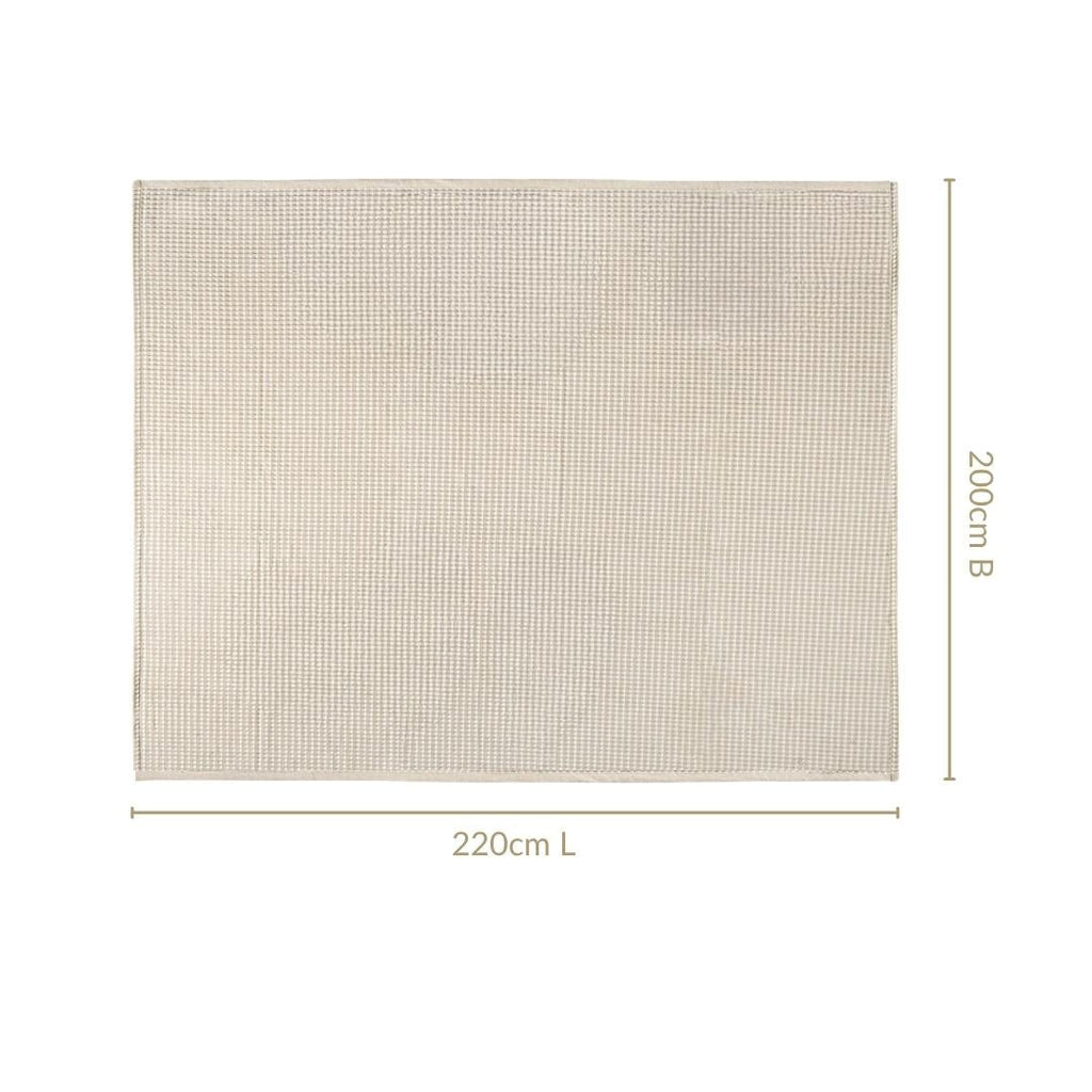 All Season Waffle Sofa Throw Blanket Beige White 220x200cm Nestasia
