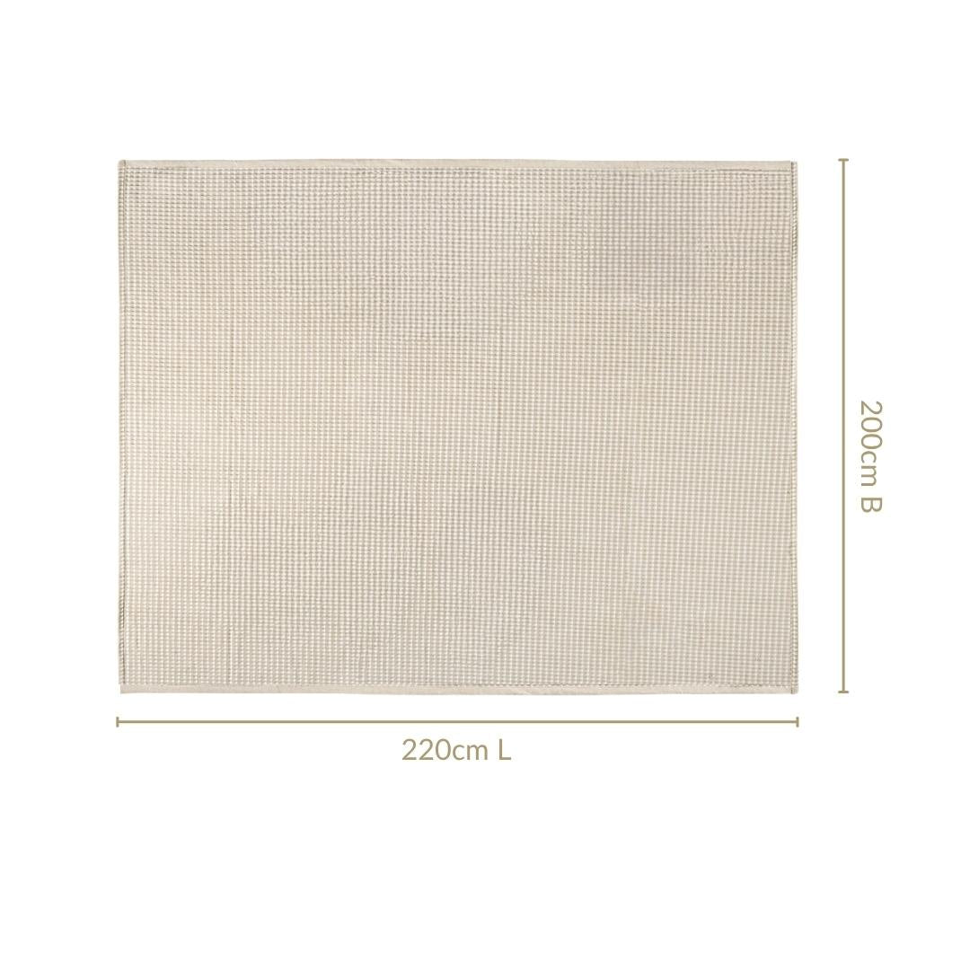 All Season Waffle Sofa Throw Blanket Beige White 220x200cm Nestasia
