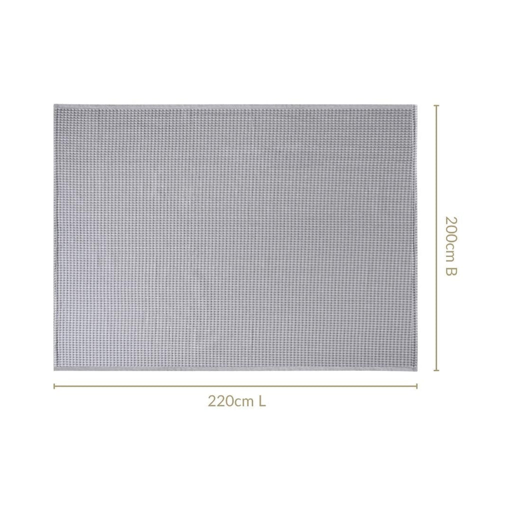 All Season Waffle Sofa Throw Blanket Grey White 220x200cm Nestasia