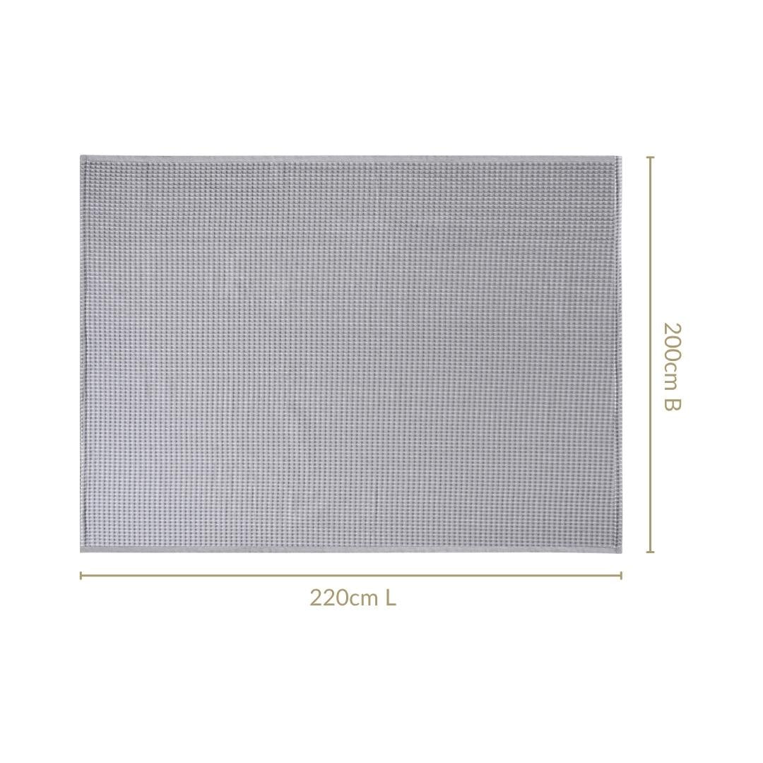 All Season Waffle Sofa Throw Blanket Grey White 220x200cm Nestasia