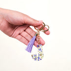 Botanical Harmony Letter J Resin Art Keychain Nestasia