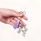 Lush Lilac Floral Accents R Keychain Nestasia