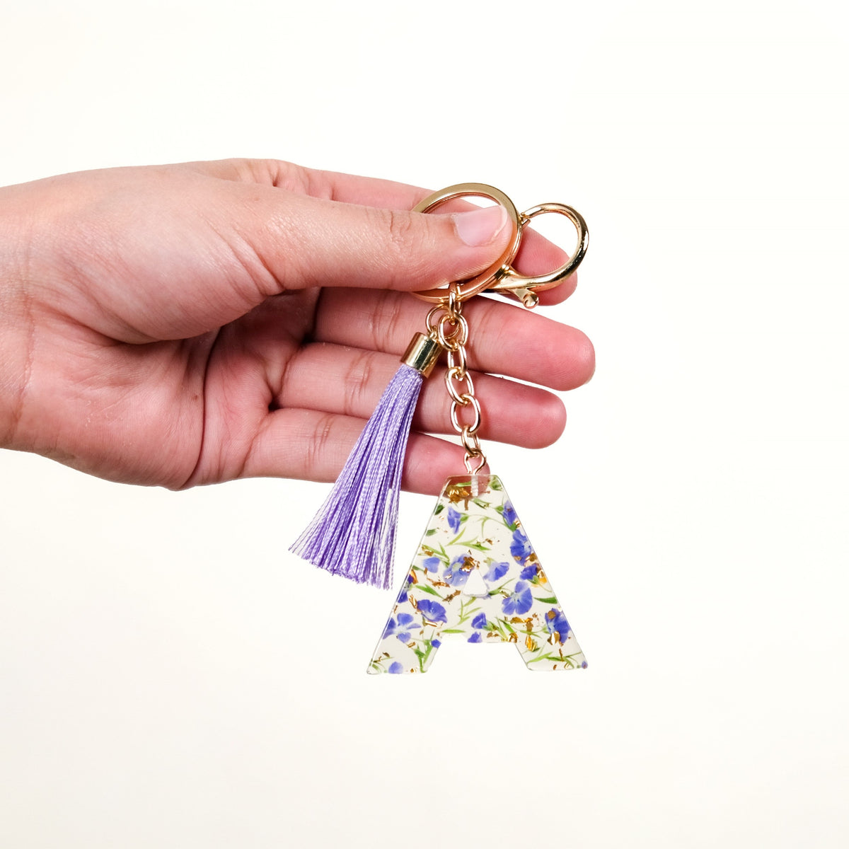 Lilac Dreams Alphabet A Resin Keychain Nestasia