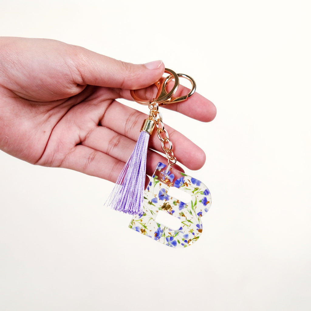 Blooming Beauty Pressed Flower B Keyring Nestasia