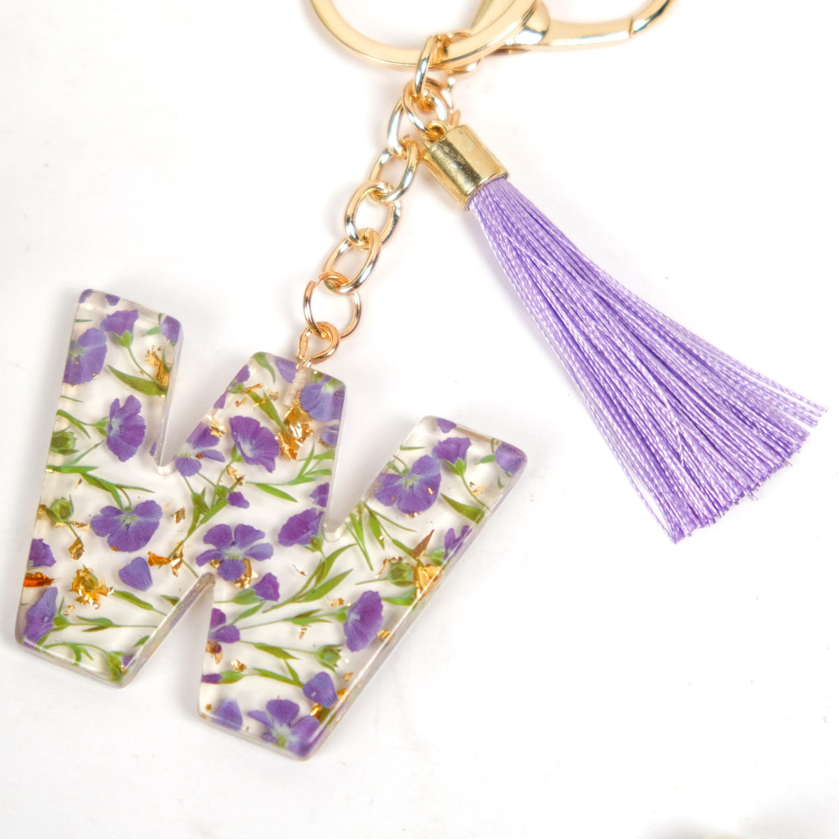 Wonderous Wildflower W Alphabet Keyring Nestasia