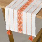 Amber Weave Cotton Runner With Tassels 180x33cm Nestasia