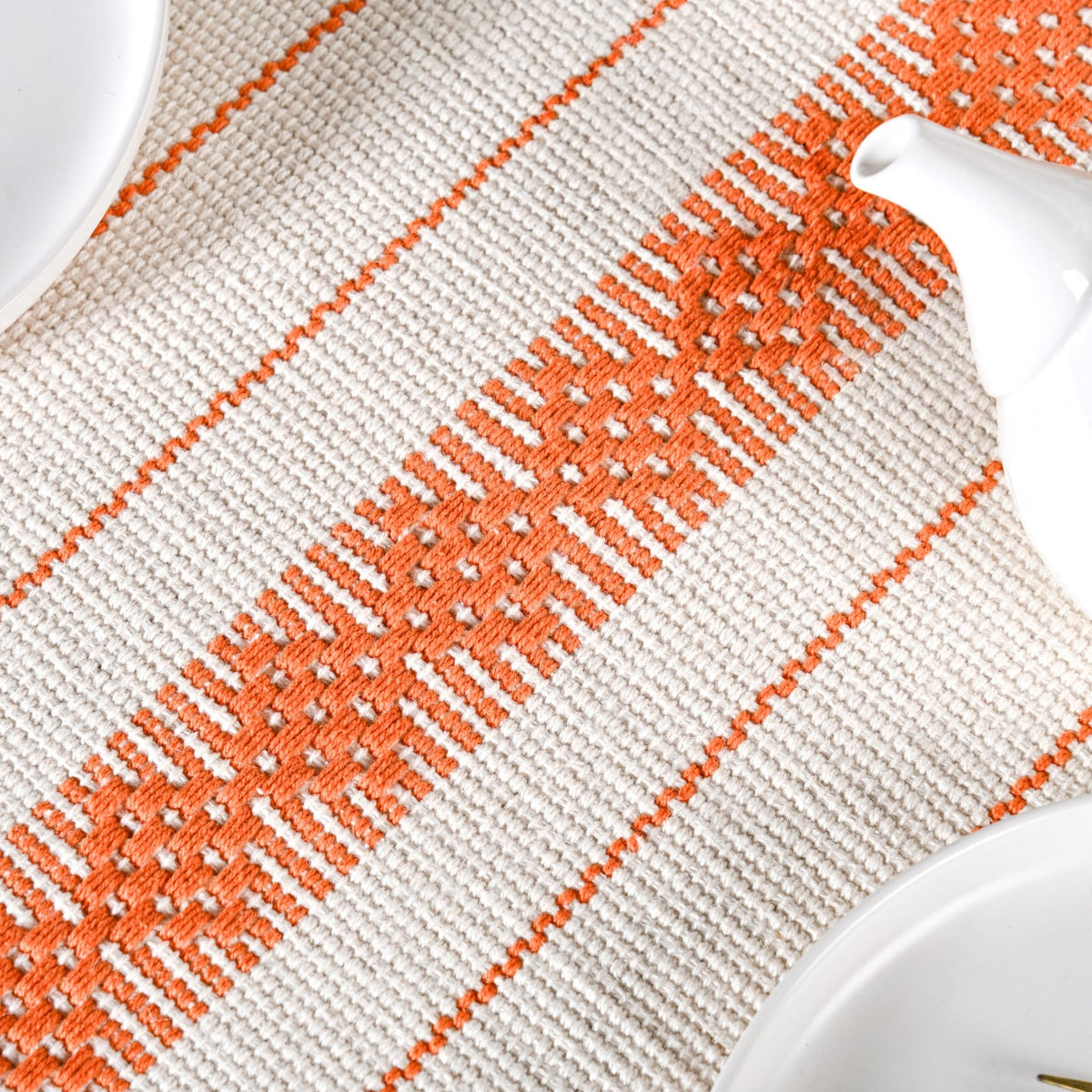 Amber Weave Cotton Runner With Tassels 180x33cm Nestasia