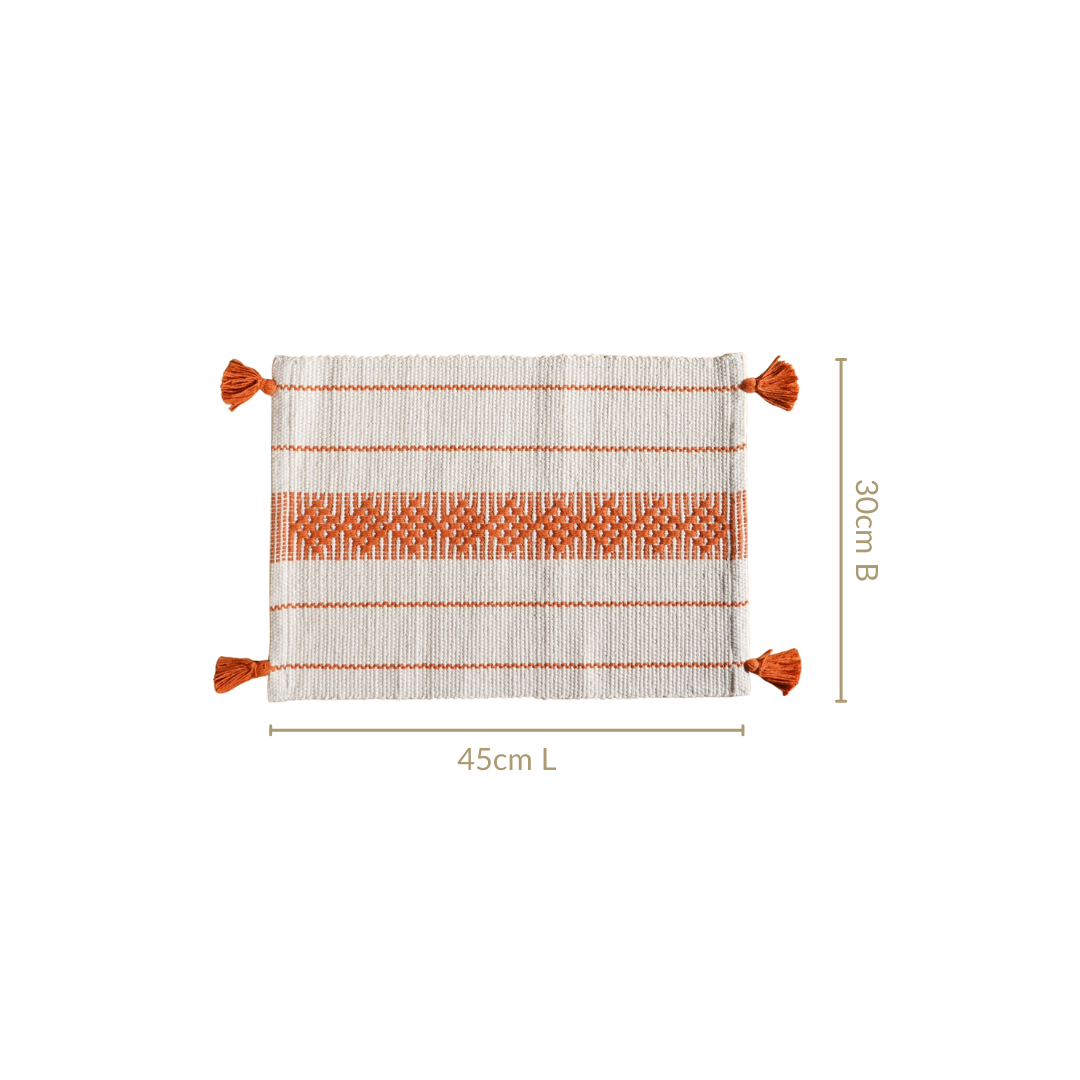 Amber Weave Dining Placemat With Tassels Set Of 6 Nestasia
