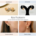 Amour Textured Heart Earrings Nestasia