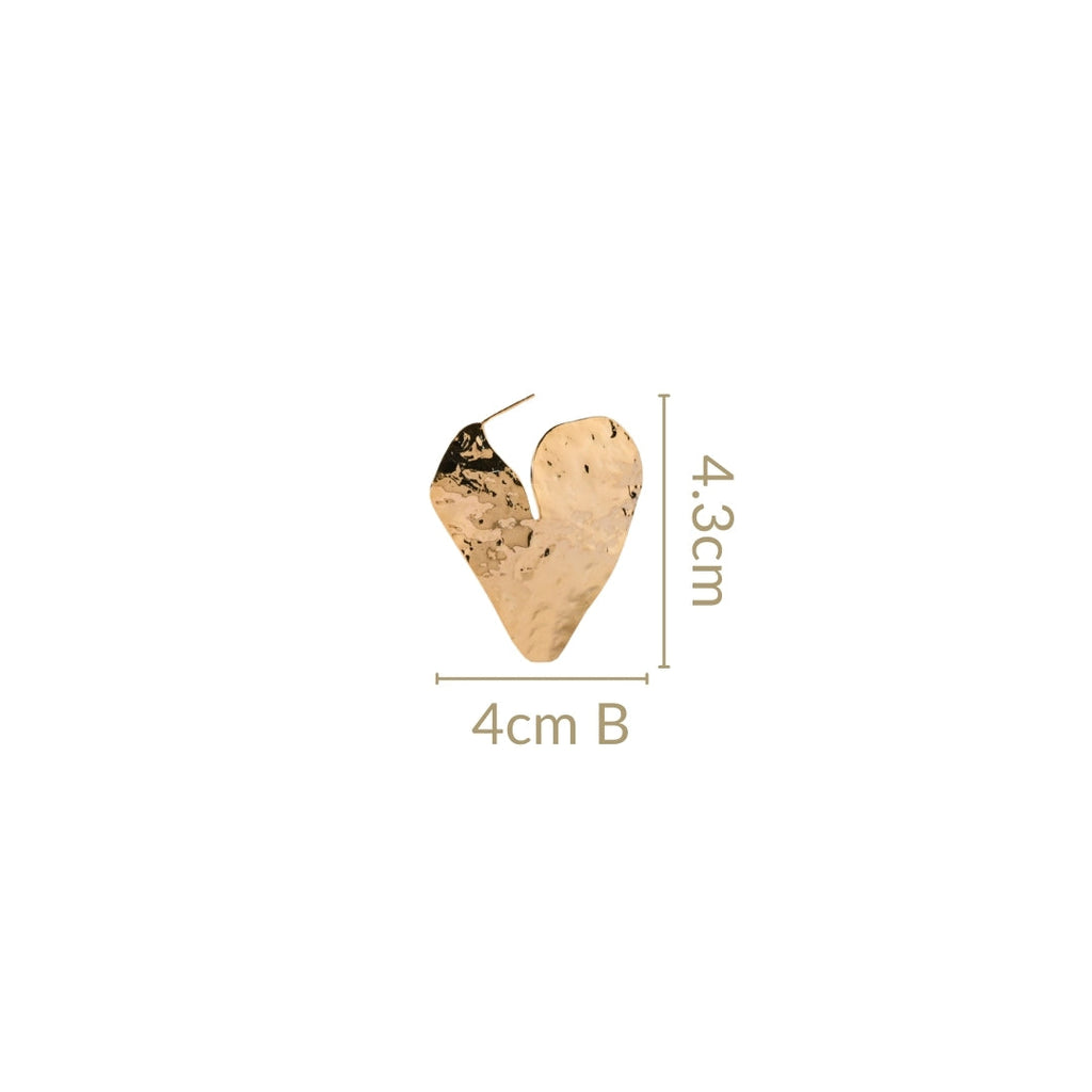 Amour Textured Heart Earrings Nestasia