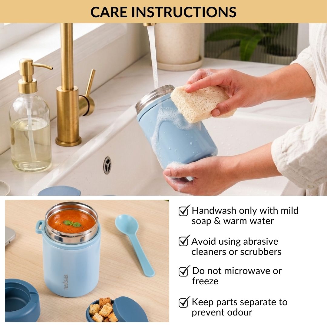 AMPM Jar With Dip Bowl And Spoon Baby Blue 460ml Nestasia