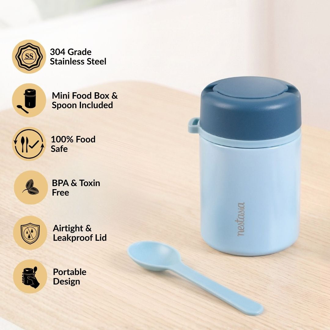 AMPM Jar With Dip Bowl And Spoon Baby Blue 460ml Nestasia