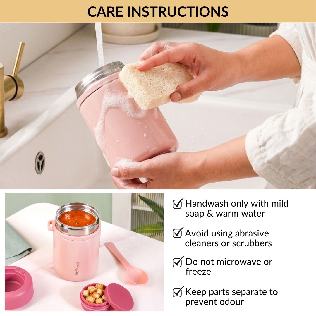 AMPM Portable Jar With Dressing Cup And Spoon Pink 460ml Nestasia