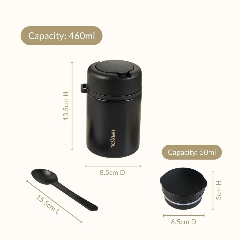 AMPM Portable Jar With Food Box Black 460ml Nestasia