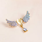 Angel Wing And Heart Brooch Gold Nestasia