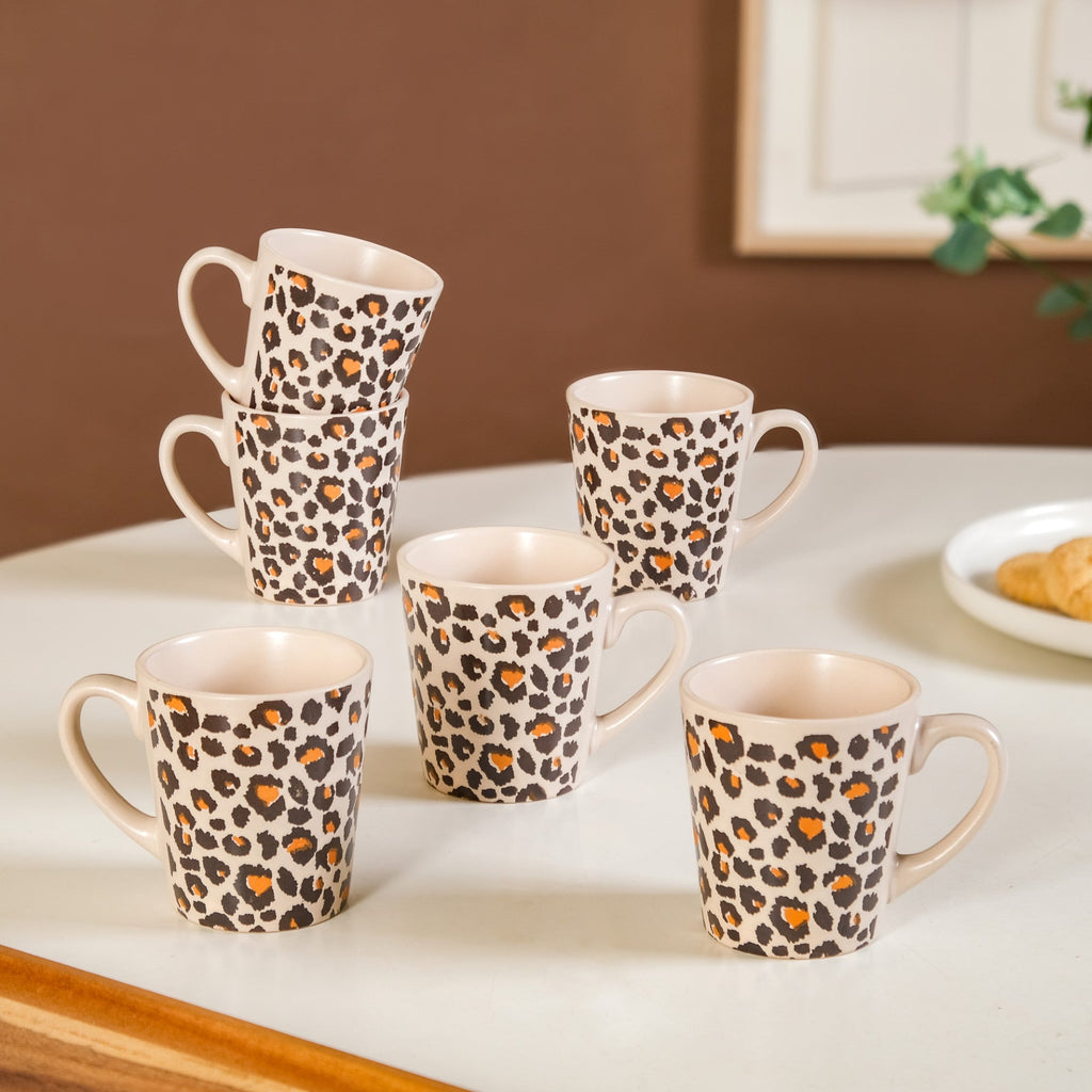 Animal Print Coffee Mug Set Of 6 220ml Nestasia