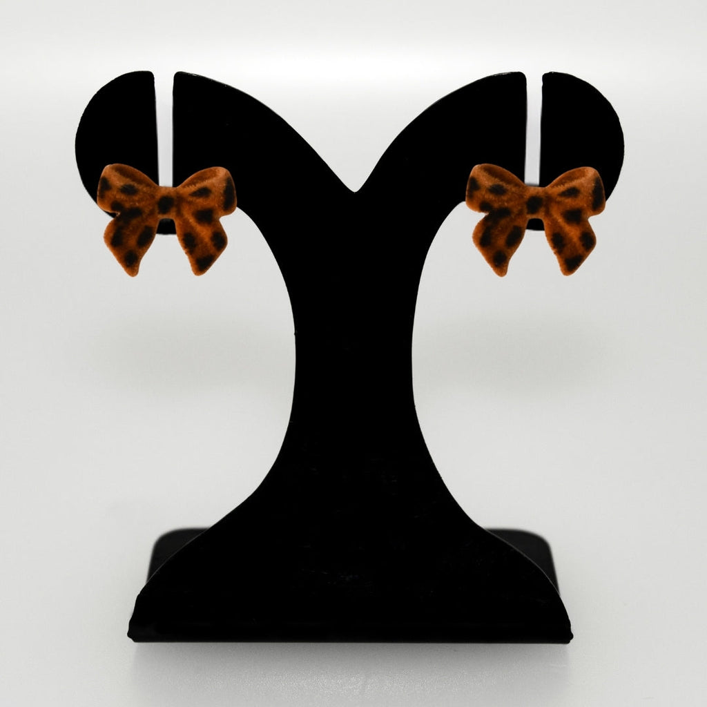Animal Printed Bow Studs Nestasia