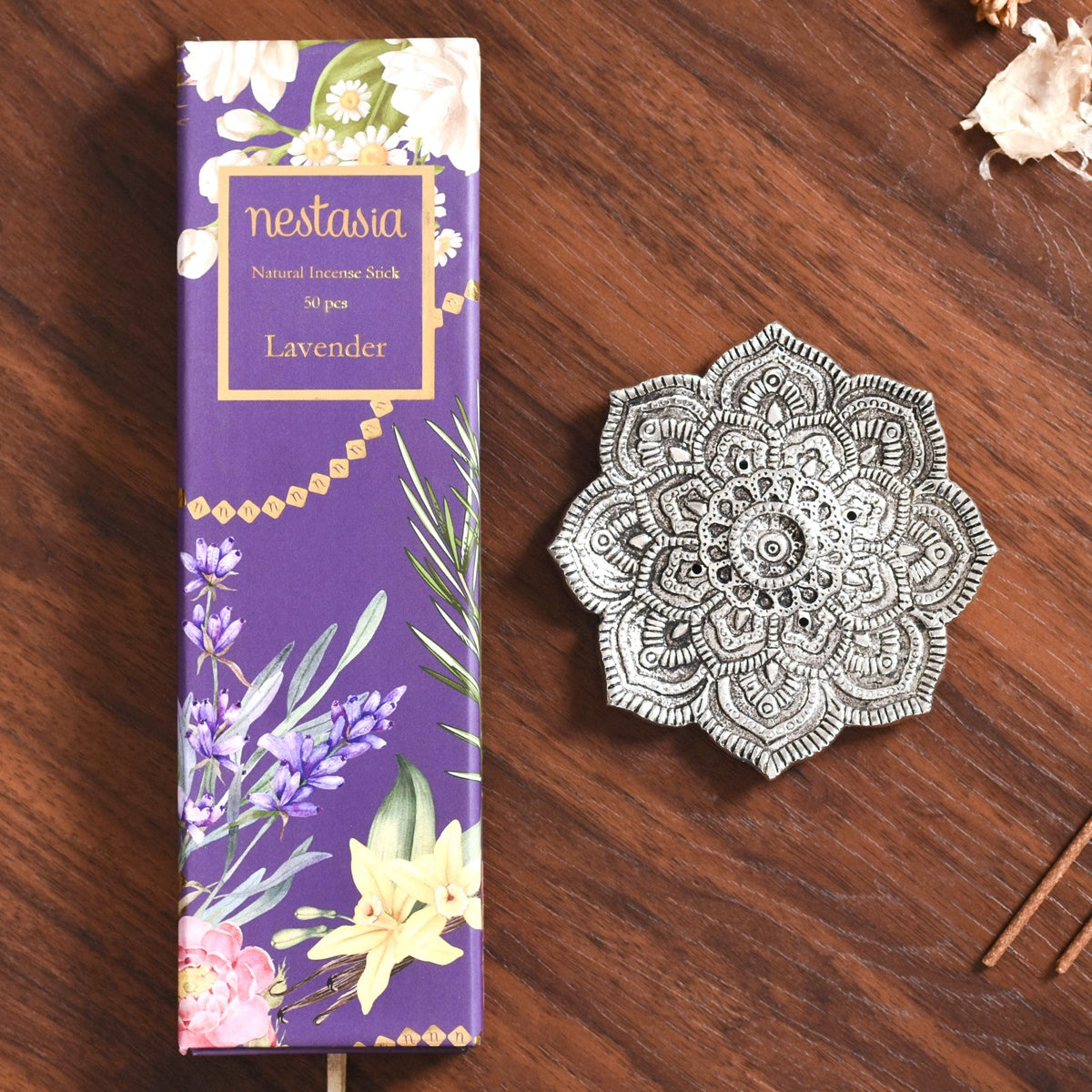 Mandala Incense Holder With Lavender Incense Sticks Nestasia
