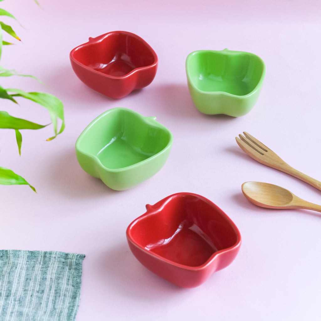 Apple Shaped Bowl Set of 2 Nestasia
