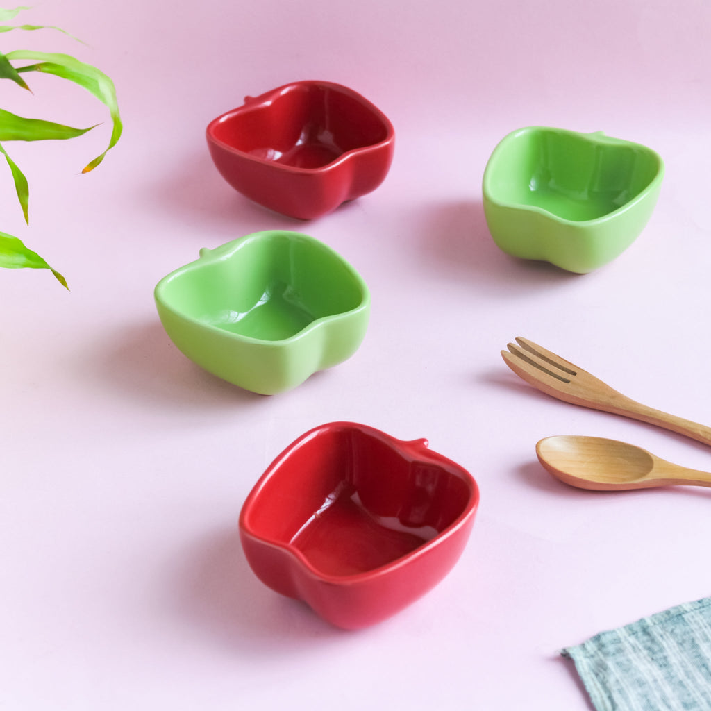 Apple Shaped Bowl Set of 2 Nestasia