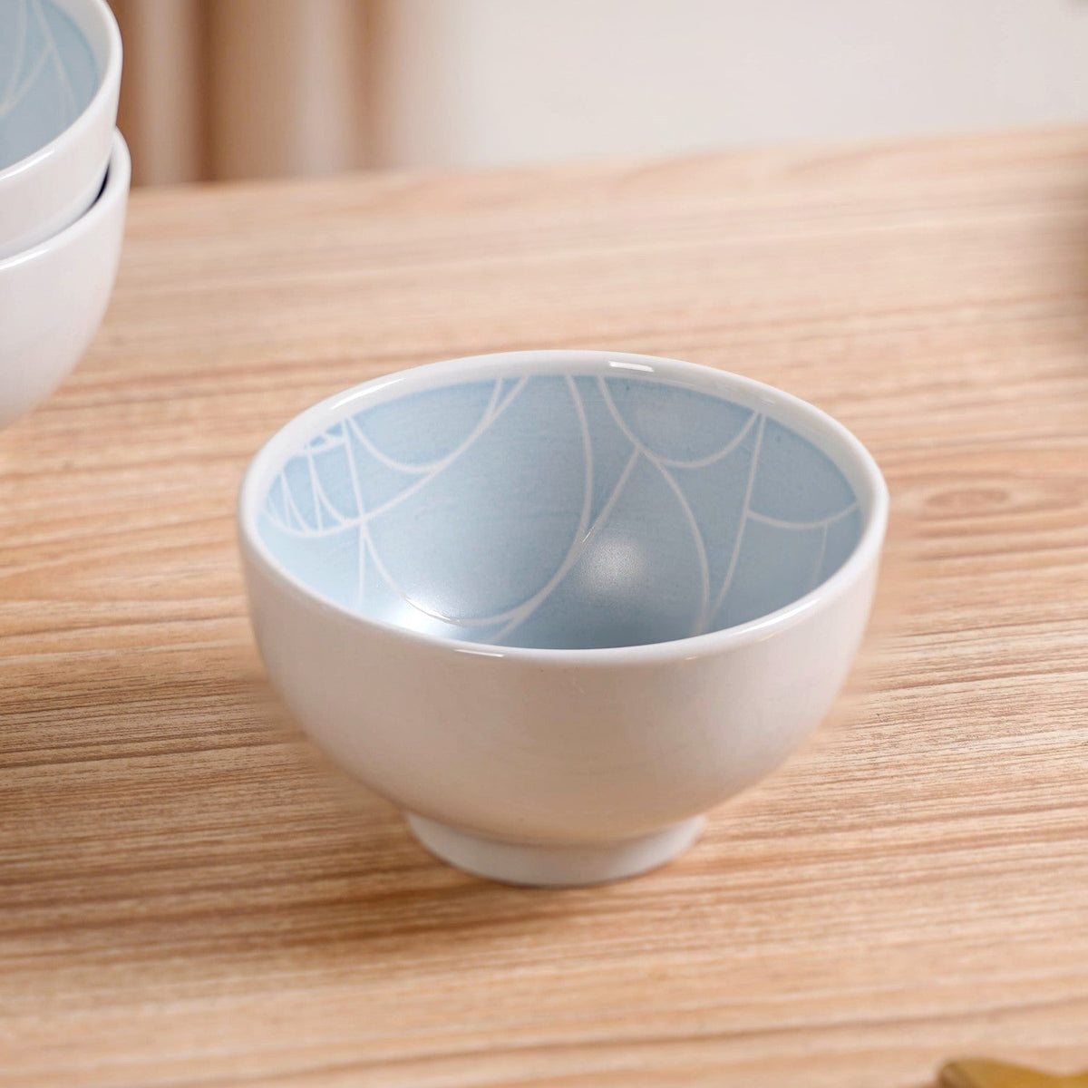 Monvia Art Deco Printed Snack Bowl Set Of 4 Blue 325ml Nestasia