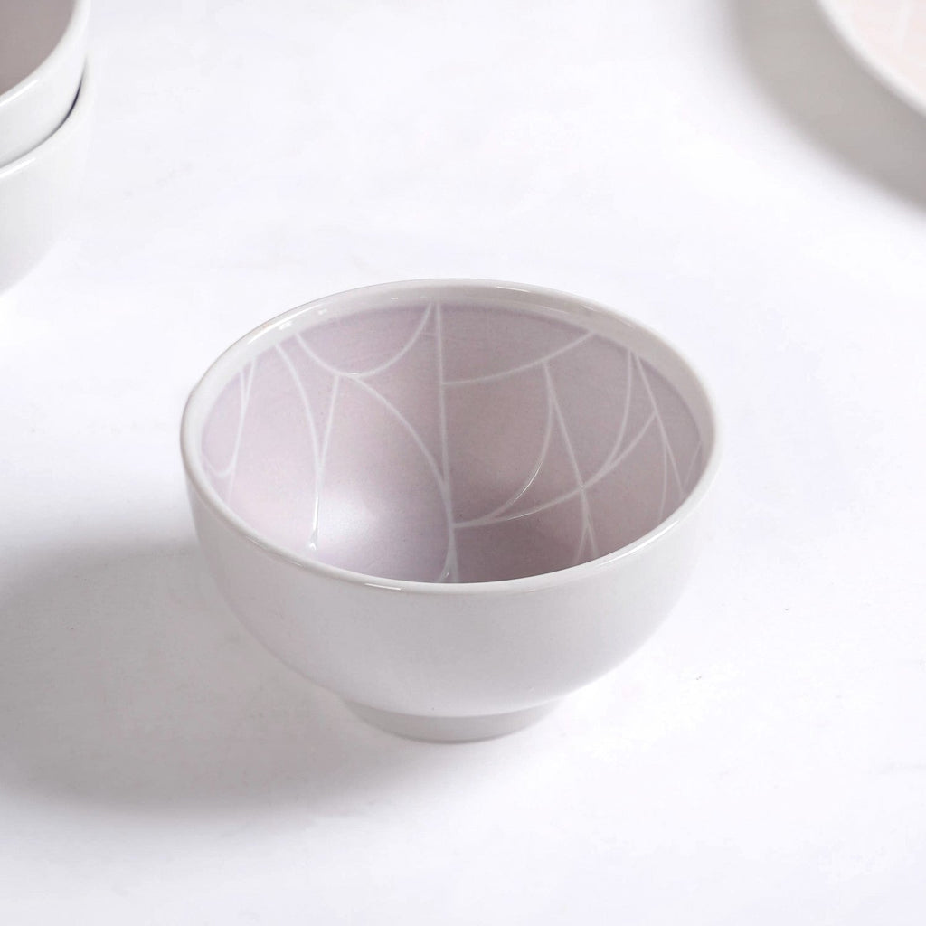 Monvia Modern Art Deco Light Mauve Small Bowl Set Of 4 325ml Nestasia
