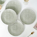 Monvia Geometric Pattern Dinner Plate Set Of 4 Mint 10 Inch Nestasia