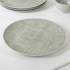 Monvia Geometric Pattern Dinner Plate Set Of 4 Mint 10 Inch Nestasia