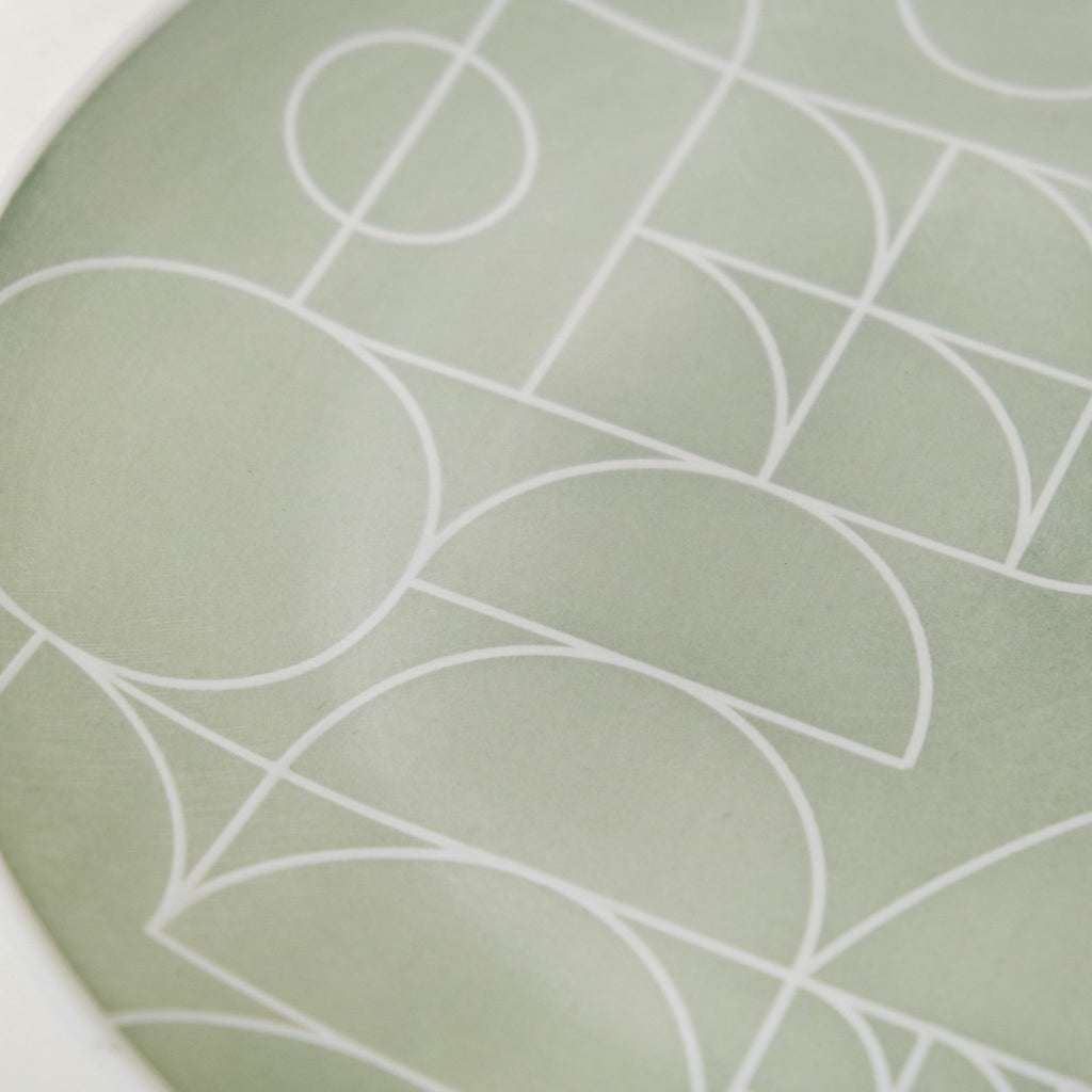 Monvia Geometric Pattern Dinner Plate Set Of 4 Mint 10 Inch Nestasia