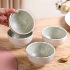 Monvia Geometric Pattern Ceramic Bowl Set Of 4 Mint 325ml Nestasia