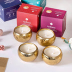 Set Of 4 Festive Delights Gold Scented Candles Nestasia