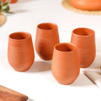 Ring Textured Terracotta Tumblers Set Of 4 400ml Nestasia