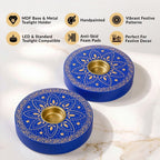 Azure Mandala Tealight Candle Holder Set Of 2 Nestasia