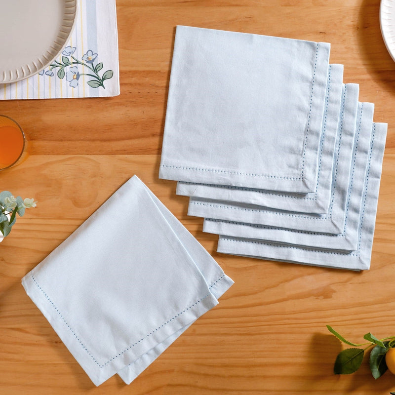 Azzurro Premium Cotton Table Napkin Set Of 6 Nestasia
